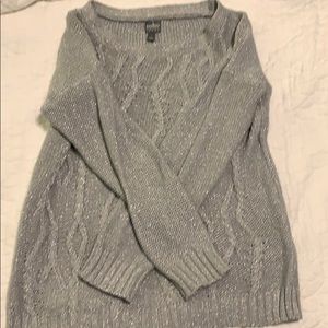 Shimmery gray cotton sweater